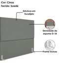 Ver imagem 4 de Cabeceira Casal 140 Cm com Frame Luna Suede Cinza Artte