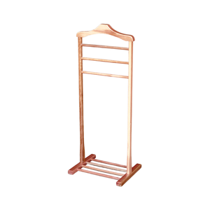 Cabideiro Valet Porta Terno de Chão de Madeira Envernizada