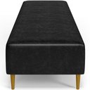 Ver imagem 6 de Kit 02 Puffs Decorativo Sala de Estar Bali W01 Pés Palito 210x60cm Couríssimo Preto - Lyam Decor