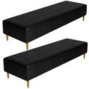 Ver imagem 1 de Kit 02 Puffs Decorativo Sala de Estar Bali W01 Pés Palito 210x60cm Couríssimo Preto - Lyam Decor