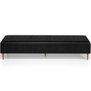 Ver imagem 3 de Kit 02 Puffs Decorativo Sala de Estar Bali W01 Pés Palito 210x60cm Couríssimo Preto - Lyam Decor