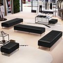 Ver imagem 2 de Kit 02 Puffs Decorativo Sala de Estar Bali W01 Pés Palito 210x60cm Couríssimo Preto - Lyam Decor