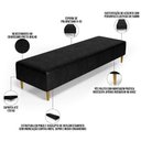 Ver imagem 4 de Kit 02 Puffs Decorativo Sala de Estar Bali W01 Pés Palito 210x60cm Couríssimo Preto - Lyam Decor