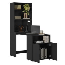 Armário Escrivaninha 2 Portas com Mesa Retrátil Duo - Preto - 3
