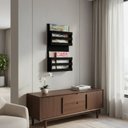 Ver imagem 1 de Revisteiro de Parede Porta Revistas Livros Preto Laca