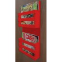 Ver imagem 3 de Revisteiro de Parede Porta Revistas Livros Vermelho Laca