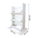 Ver imagem 5 de Revisteiro de Piso Chão Porta Revistas Livros Jornal Branco Laca