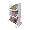 Ver imagem 2 de Revisteiro de Piso Chão Porta Revistas Livros Jornal Branco Laca