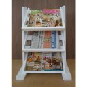 Ver imagem 6 de Revisteiro de Piso Chão Porta Revistas Livros Jornal Branco Laca