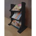 Ver imagem 3 de Revisteiro de Piso Chão Porta Revistas Livros Jornal Preto Laca
