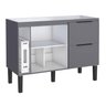 Gabinete de Cozinha Cinza em Madeira 114cm Cisne Cozimax - 2