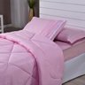 Kit Edredom Solteiro Aconchego Dupla Face 04 Peças Rosa - 5