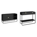 Ver imagem 2 de Kit Aparador e Buffet Orgânico Pé Metal Luna Preto/Nero