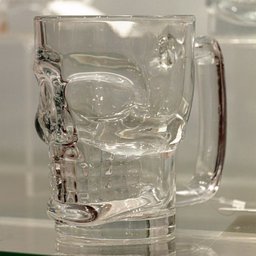 Caneca de Vidro Caveira Rock Style Transparente P/chopp e Cerveja 510ml Lyor - 6