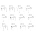 Ver imagem 2 de Kit 12 Cadeira Iso Infantil Creche, Escola Base Branco Branco