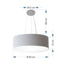 Ver imagem 2 de Lustre Pendente Cilindrico Md-4134 Cupula Tecido 50x15cm Rustico Cinza