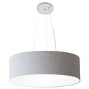 Ver imagem 1 de Lustre Pendente Cilindrico Md-4134 Cupula Tecido 50x15cm Rustico Cinza