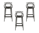 Ver imagem 1 de Kit c/ 3 banquetas Masters Allegra Pretas