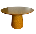 Ver imagem 1 de Mesa de Centro Cone Tampo 50 cm em MDF Freijó e Base em Madeira Natural Freijó