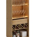 Ver imagem 7 de Cristaleira Multiuso com Adega , Gaveta e com LED e Vidro Reflecta 100% MDF Cinamomo