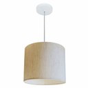Ver imagem 1 de Lustre Pendente Cilindrico Md-4113 Cupula Tecido 30x25cm Linho Bege