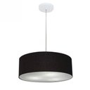 Ver imagem 1 de Lustre Pendente Cilindrico Md-4132 Cupula Tecido 40x15cm Preto