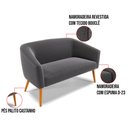 Ver imagem 7 de Kit 1 Sofá Namoradeira e 2 Poltronas Stella Bouclê Pés Palito Castanho - D'Rossi Grafite