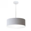 Ver imagem 1 de Lustre Pendente Cilindrico Md-4132 Cupula Tecido 40x15cm Rustico Cinza