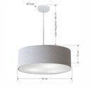 Ver imagem 2 de Lustre Pendente Cilindrico Md-4132 Cupula Tecido 40x15cm Rustico Cinza