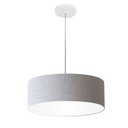 Ver imagem 3 de Lustre Pendente Cilindrico Md-4132 Cupula Tecido 40x15cm Rustico Cinza