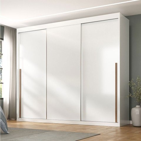 Guarda-roupa Casal Tower 3 Portas 6 Gavetas Branco - Pnr Móveis