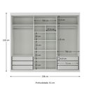 Ver imagem 4 de Guarda-roupa Casal Tower 3 Portas 6 Gavetas Branco - Pnr Móveis