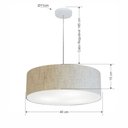 Ver imagem 2 de Lustre Pendente Cilindrico Md-4132 Cupula Tecido 40x15cm Rustico Bege