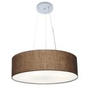 Ver imagem 1 de Lustre Pendente Cilindrico Md-4134 Cupula Tecido 50x15cm Cafe