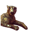 Ver imagem 2 de Escultura Pantera Negra Felina em Gesso Decorativa (34x14cm):pantera Dourada