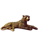 Ver imagem 1 de Escultura Pantera Negra Felina em Gesso Decorativa (34x14cm):pantera Dourada