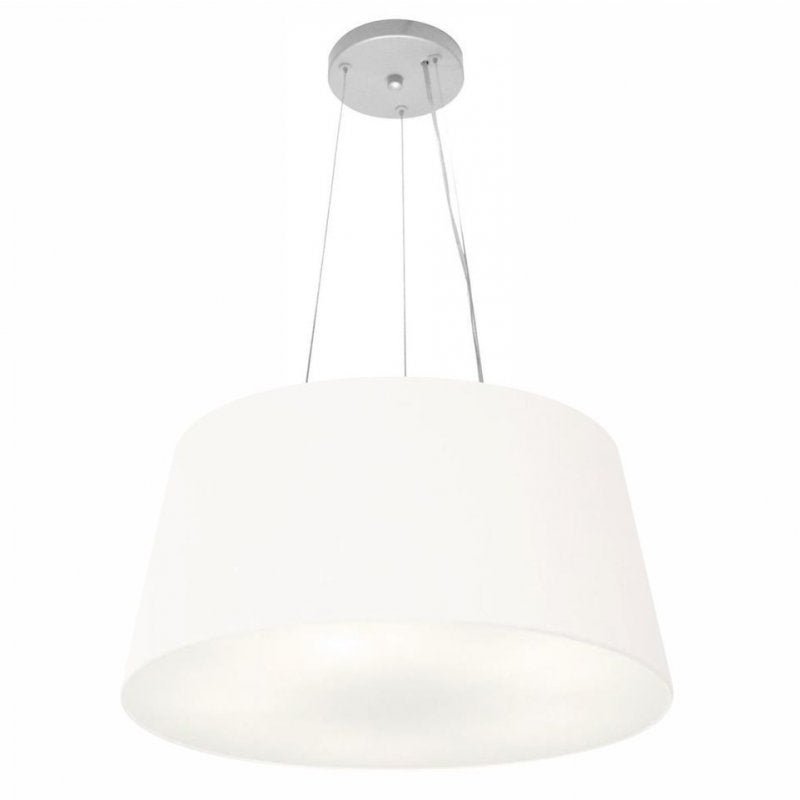 Lustre Pendente Cone Md-4048 Cupula Tecido 21/50x40cm Branco Menor preço em Lustre Pendente Cone Md-4048 Cupula Tecido 21/50x40cm Branco