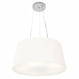 Lustre Pendente Cone Md-4048 Cupula Tecido 21/50x40cm Branco - 1 Lustre Pendente Cone Md-4048 Cupula Tecido 21/50x40cm Branco - 1