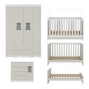 Ver mais imagens de Quarto de Bebê Completo com Berço Americano 3 em 1 Doçura Multimóveis Mp4646 Branco/off White