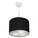 Ver imagem 1 de Lustre Pendente Cilindrico Md-4211 Cupula Tecido 35x25cm Preto