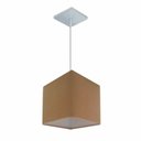 Ver imagem 1 de Lustre Pendente Quadrado Md-4224 Cupula Tecido 16/16x16cm Palha