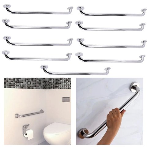 Alça Apoio 70cm Barra Suporte Anti Queda Kit 10 Uni Escada Banheiro Corrimao Varanda Corredor Idoso 
