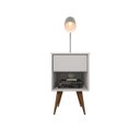 Ver imagem 1 de Mesa de Cabeceira Mdf Pés Palitos com 1 Gaveta e 1 Nicho Plancasa:branco Tx