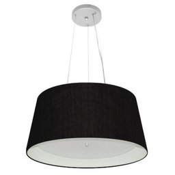 Lustre Pendente Cone Md-4144 Cupula Duplo Tecido 25/50x40cm Preto - 1 Lustre Pendente Cone Md-4144 Cupula Duplo Tecido 25/50x40cm Preto - 1