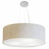Lustre Pendente Cilindrico Md-4070 Cupula Tecido 80x30cm Linho Bege - 1