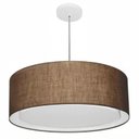 Ver imagem 1 de Lustre Pendente Cilindrico Duplo Md-4297 Cupula Tecido 60x25cm Cafe