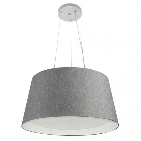 Lustre Pendente Cone Md-4144 Cupula Duplo Tecido 25/50x40cm Rustico Cinza / Br