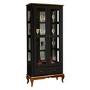 Ver imagem 2 de Cristaleira com Espelho e Led 2 Portas e Laterais em Vidro 60303el Linz Móveis - Preto/imbuia