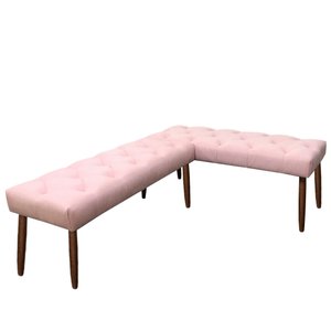 Canto Alemão Suede Rosa Bebe Assento 1,20x0,75 - Dominic Decor