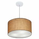Ver imagem 2 de Kit/4 Lustre Pendente Cilindrico Md-4099 Cupula Tecido 40x25cm Palha